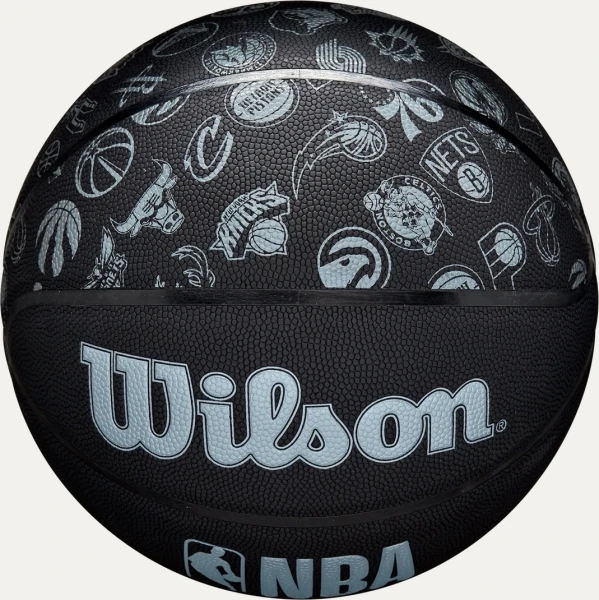 Баскетбольный мяч Wilson NBA ALL TEAM черно-голубой Размер 7 WTB1300XBNBA7
