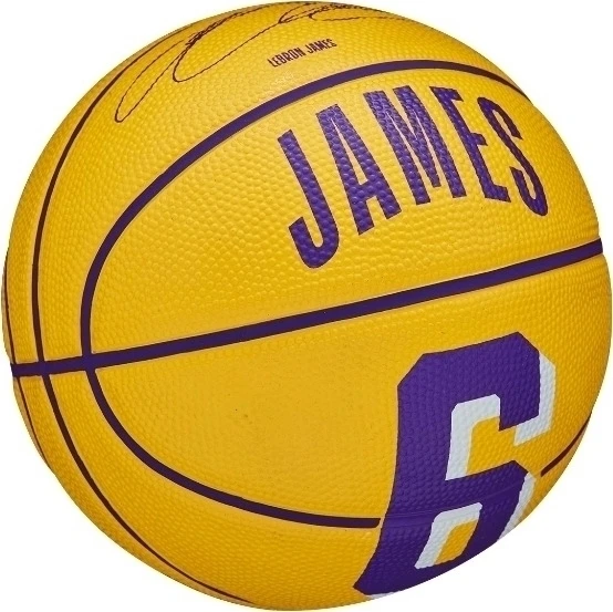 Баскетбольний м'яч Wilson NBA PLAYER ICON MINI LEBRON JAMES жовто-фіолетовий Розмір 3 WZ4007201XB3
