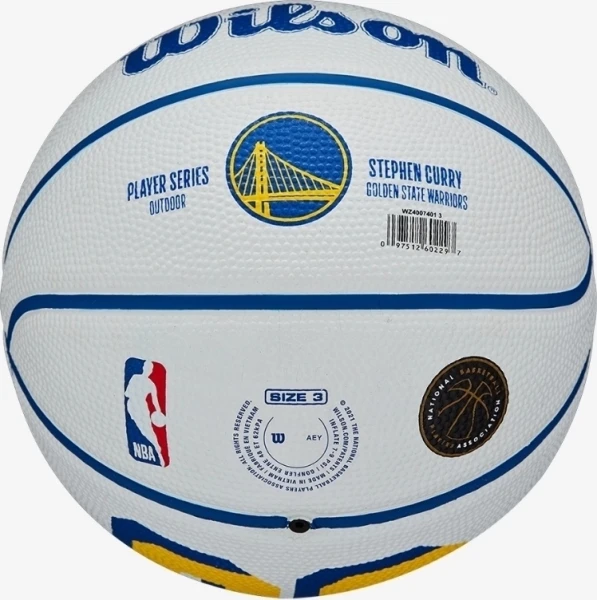 Баскетбольний м'яч Wilson NBA PLAYER ICON MINI STEPHEN CURRY біло-синій Розмір 3 WZ4007401XB3
