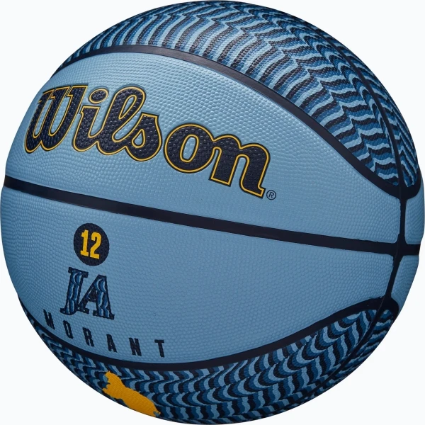 Баскетбольный мяч Wilson NBA PLAYER ICON OUTDOOR JA MORANT голубо-темно-синий Размер 7 WZ4016901XB7
