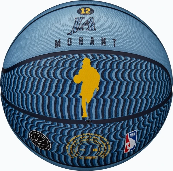 Баскетбольный мяч Wilson NBA PLAYER ICON OUTDOOR JA MORANT голубо-темно-синий Размер 7 WZ4016901XB7