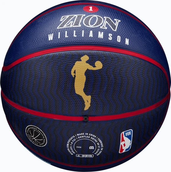 Баскетбольный мяч Wilson NBA PLAYER ICON OUTDOOR ZION WILLIAMSON темно-сине-красный Размер 7 WZ4008601XB7