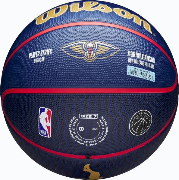 Баскетбольный мяч Wilson NBA PLAYER ICON OUTDOOR ZION WILLIAMSON темно-сине-красный Размер 7 WZ4008601XB7