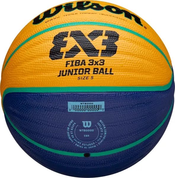 Баскетбольний м'яч Wilson FIBA 3X3 JUNIOR жовто-синьо-бірюзовий Розмір 5 WTB1133XB