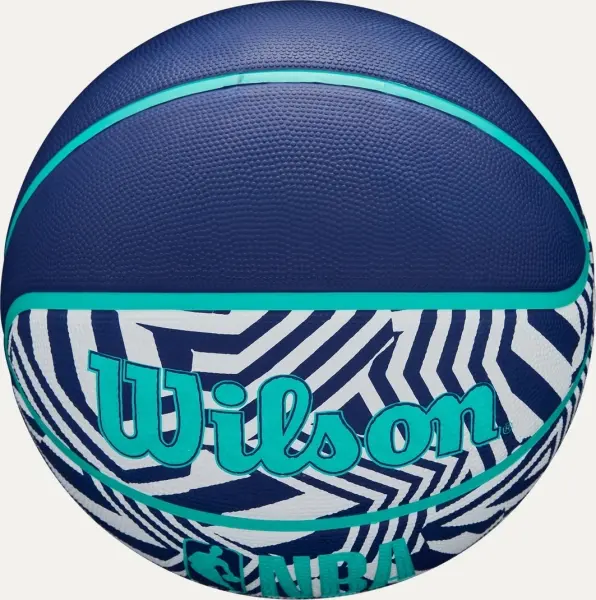 Баскетбольний м'яч Wilson NBA DRV PLUS DAZZLE CAMO OUTDOOR INDIGO темно-синьо-бірюзово-білий Розмір 6 WZ3016102XB6
