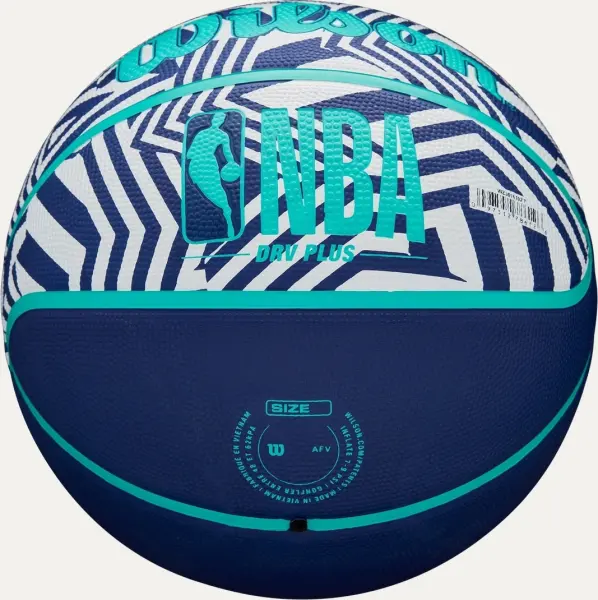 Баскетбольний м'яч Wilson NBA DRV PLUS DAZZLE CAMO OUTDOOR INDIGO темно-синьо-бірюзово-білий Розмір 6 WZ3016102XB6