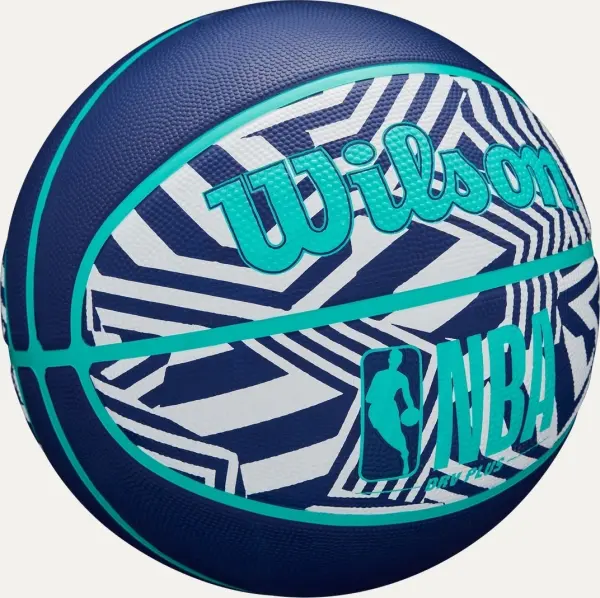 Баскетбольний м'яч Wilson NBA DRV PLUS DAZZLE CAMO OUTDOOR INDIGO темно-синьо-бірюзово-білий Розмір 7 WZ3016102XB7