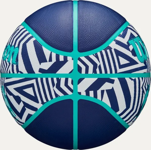Баскетбольний м'яч Wilson NBA DRV PLUS DAZZLE CAMO OUTDOOR INDIGO темно-синьо-бірюзово-білий Розмір 7 WZ3016102XB7
