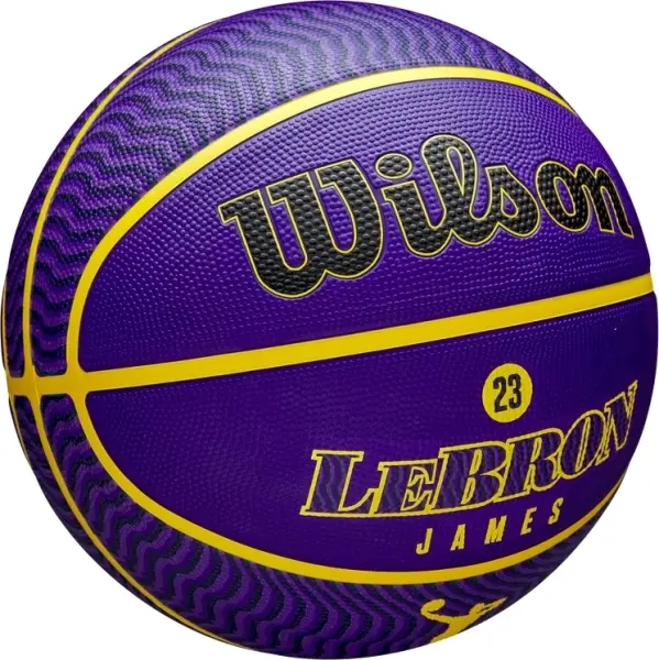 Баскетбольний м'яч Wilson NBA PLAYER ICON OUTDOOR LEBRON JAMES фіолетово-жовтий Розмір 7 WZ4027601XB7