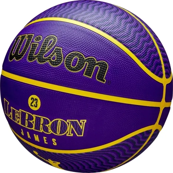 Баскетбольний м'яч Wilson NBA PLAYER ICON OUTDOOR LEBRON JAMES фіолетово-жовтий Розмір 7 WZ4027601XB7
