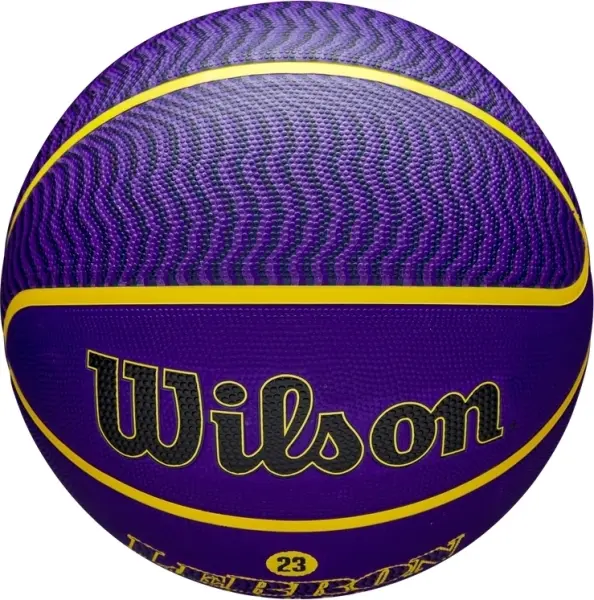 Баскетбольний м'яч Wilson NBA PLAYER ICON OUTDOOR LEBRON JAMES фіолетово-жовтий Розмір 7 WZ4027601XB7