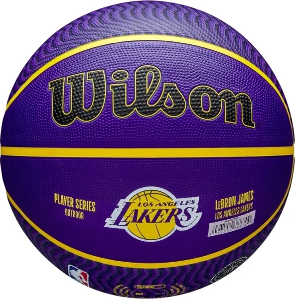 Баскетбольний м'яч Wilson NBA PLAYER ICON OUTDOOR LEBRON JAMES фіолетово-жовтий Розмір 7 WZ4027601XB7