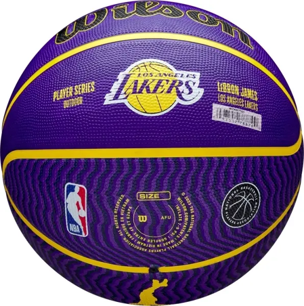 Баскетбольний м'яч Wilson NBA PLAYER ICON OUTDOOR LEBRON JAMES фіолетово-жовтий Розмір 7 WZ4027601XB7