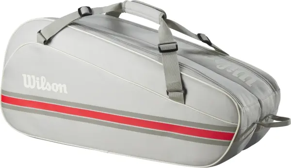 Сумка для тенісу Wilson TEAM 6 світло-сіро-червона WR8039903001