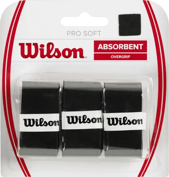 Обмотка для ракеток Wilson PRO SOFT OVERGRIP 3 PACK чорна (3 штуки) WRZ4040