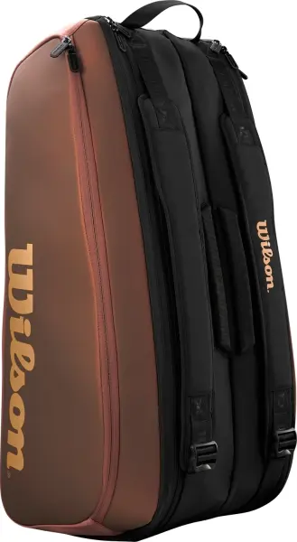 Сумка-рюкзак для тенниса Wilson PRO STAFF V14 SUPER TOUR 9 PACK бронзово-черная WR8024501001
