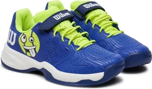 Кроссовки теннисные детские Wilson KAOS EMO KIDS сине-лимонные WRS331820