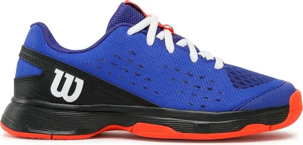 Кроссовки теннисные детские Wilson RUSH PRO L JR сине-черно-оранжевые WRS330400