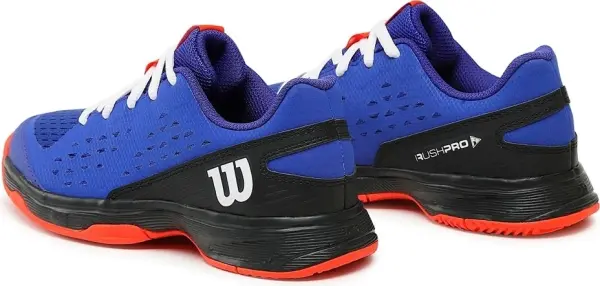 Кроссовки теннисные детские Wilson RUSH PRO L JR сине-черно-оранжевые WRS330400