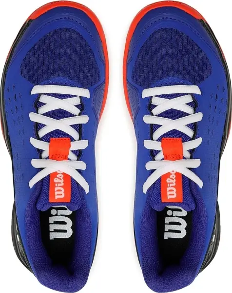 Кроссовки теннисные детские Wilson RUSH PRO L JR сине-черно-оранжевые WRS330400