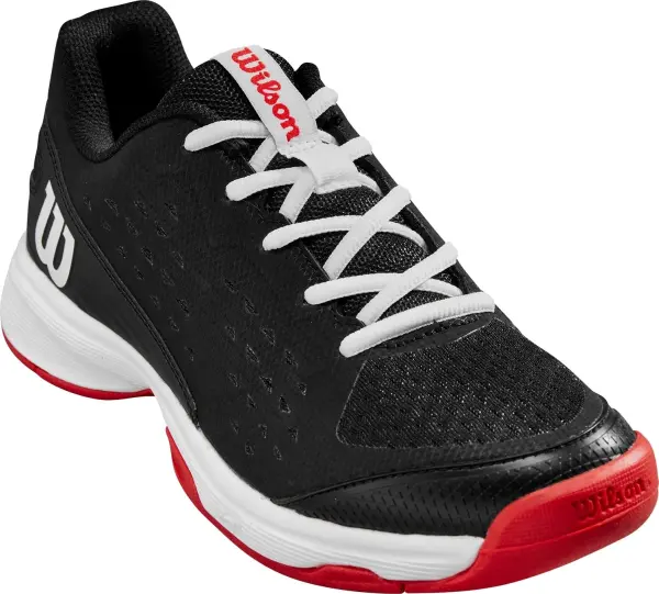 Кроссовки теннисные детские Wilson RUSH PRO L JR черно-красно-белые WRS333010