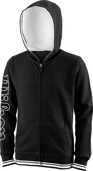 Толстовка детская Wilson TEAM II FZ HOODY черная WRA796701