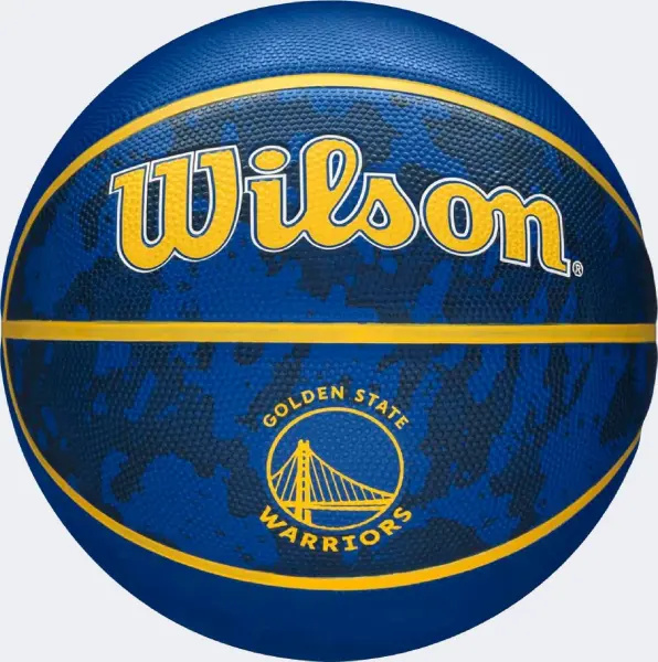 Баскетбольний набір Wilson NBA TEAM TIE-DYE GOLDEN STATE WARRIORS (м'яч і насос у подарунковій коробці) синьо-жовтий Розмір 7 WZ4007802XP