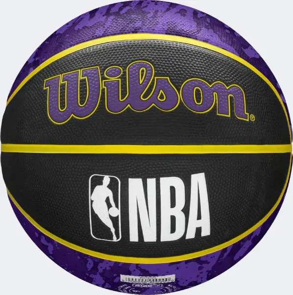 Баскетбольний набір Wilson NBA TEAM TIE-DYE LOS ANGELES LAKERS (м'яч і насос у подарунковій коробці) фіолетово-жовто-чорний Розмір 7 WZ4007803XP