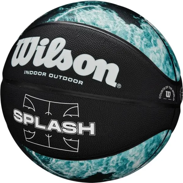 Баскетбольний набір Wilson SPLASH PRO (м'яч і насос у подарунковій коробці) чорно-бірюзово-білий Розмір 7 WZ2014501XP