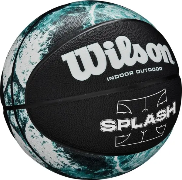 Баскетбольний набір Wilson SPLASH PRO (м'яч і насос у подарунковій коробці) чорно-бірюзово-білий Розмір 7 WZ2014501XP