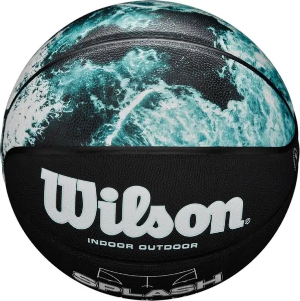 Баскетбольний набір Wilson SPLASH PRO (м'яч і насос у подарунковій коробці) чорно-бірюзово-білий Розмір 7 WZ2014501XP