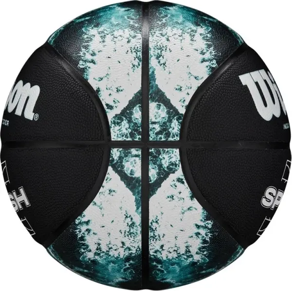 Баскетбольний набір Wilson SPLASH PRO (м'яч і насос у подарунковій коробці) чорно-бірюзово-білий Розмір 7 WZ2014501XP