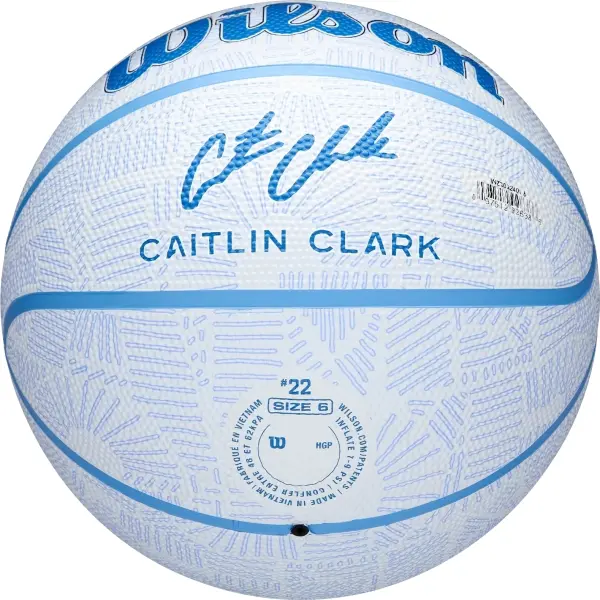 Баскетбольний м'яч Wilson CAITLIN CLARK ENVISION біло-блакитний Розмір 6 WZ3022401XB6