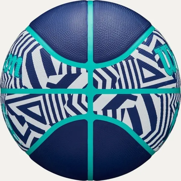 Баскетбольний м'яч Wilson NBA DRV PLUS DAZZLE CAMO OUTDOOR INDIGO темно-синьо-бірюзово-білий Розмір 5 WZ3016102XB5