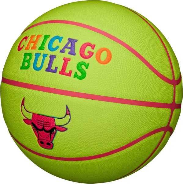 Баскетбольний м'яч Wilson NBA TEAM NEON CHICAGO BULLS салатово-рожевий Розмір 7 WZ4037402XB7