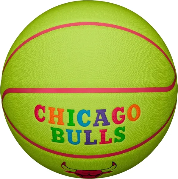 Баскетбольний м'яч Wilson NBA TEAM NEON CHICAGO BULLS салатово-рожевий Розмір 7 WZ4037402XB7