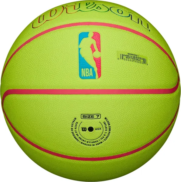 Баскетбольний м'яч Wilson NBA TEAM NEON CHICAGO BULLS салатово-рожевий Розмір 7 WZ4037402XB7