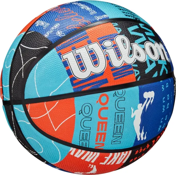 Баскетбольний м'яч Wilson WNBA HEIR DNA OUTDOOR синьо-блакитно-помаранчевий Розмір 6 WZ3009201XB6