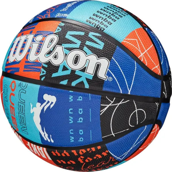 Баскетбольний м'яч Wilson WNBA HEIR DNA OUTDOOR синьо-блакитно-помаранчевий Розмір 6 WZ3009201XB6
