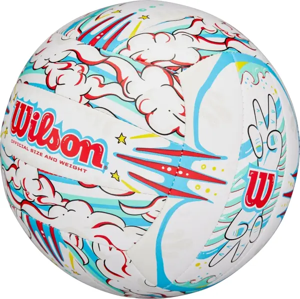 Мяч для пляжного волейбола Wilson GRAFFITI PEACE бело-голубо-красный Размер 5 WV4008302XBOF