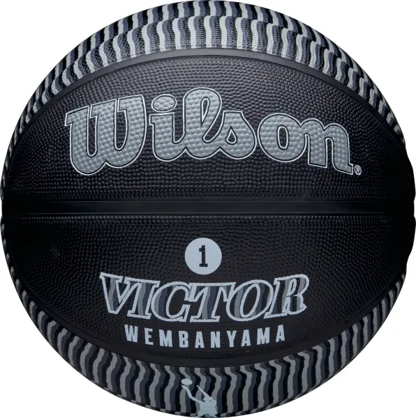 Баскетбольний м'яч Wilson NBA PLAYER ICON OUTDOOR VICTOR WEMBANYAMA чорно-сірий Розмір 7 WZ3017801XB7