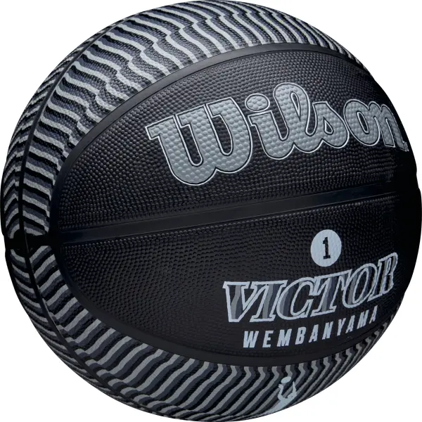 Баскетбольний м'яч Wilson NBA PLAYER ICON OUTDOOR VICTOR WEMBANYAMA чорно-сірий Розмір 7 WZ3017801XB7