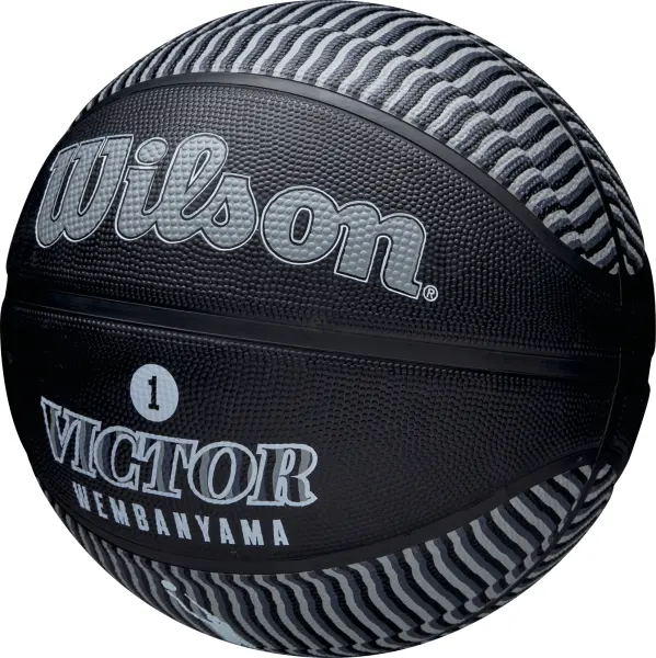 Баскетбольний м'яч Wilson NBA PLAYER ICON OUTDOOR VICTOR WEMBANYAMA чорно-сірий Розмір 7 WZ3017801XB7