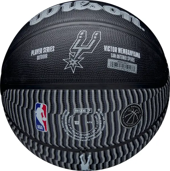 Баскетбольний м'яч Wilson NBA PLAYER ICON OUTDOOR VICTOR WEMBANYAMA чорно-сірий Розмір 7 WZ3017801XB7