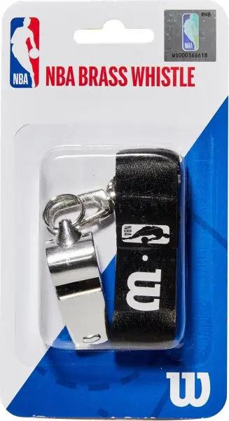 Свисток Wilson NBA BRASS WHISTLE WITH LANYARD срібно-чорний WTBA5000NBA