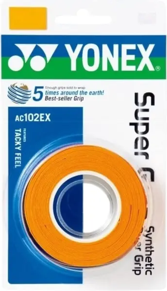 Обмотка для ракеток Yonex AC102-3 оранжевая (3 штуки) AC102EX orange