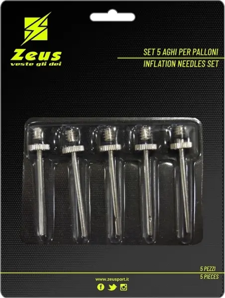 Иглы для насоса Zeus SET 5 AGHI PER PALLONI серебряные (5 штук) Z01481