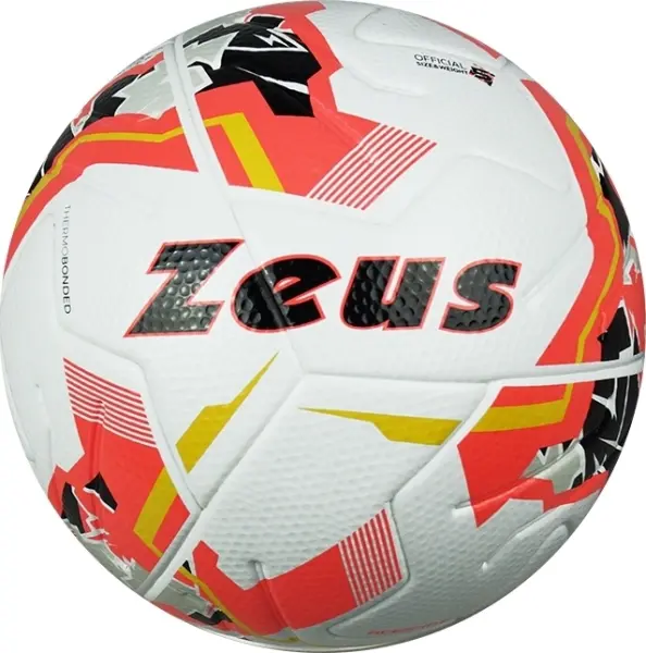 Футбольний м'яч Zeus PALLONE ACESHOT BIANC біло-коралово-жовтий Розмір 5 Z01548